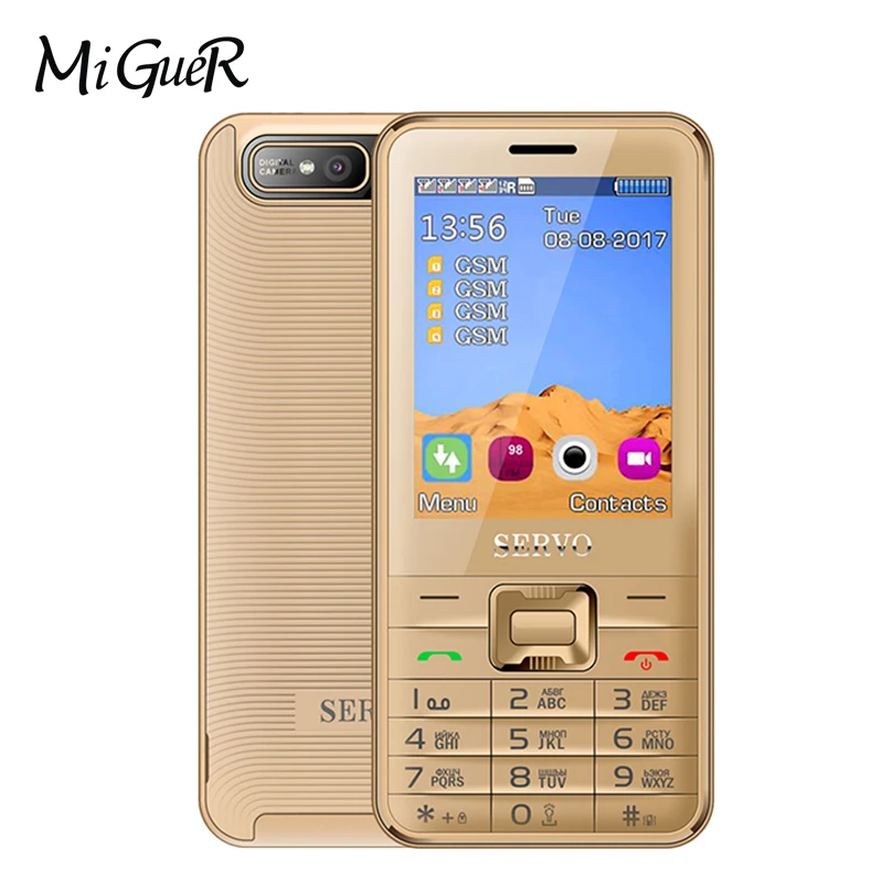 Servo V8100 2 8 дюйма мобильный телефон 4 sim карты сотовые телефоны Bluetooth MP3 русская