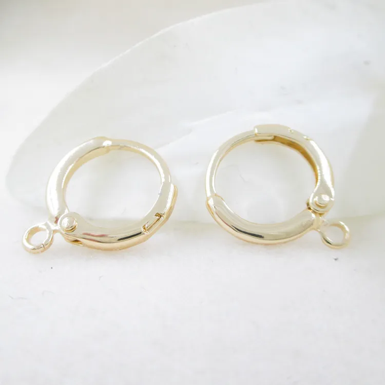 

(33758)20PCS 14*12MM 24K Gold Color Brass Round Loop Earrings Hoops High Quality Diy Jewelry Findings Accessories