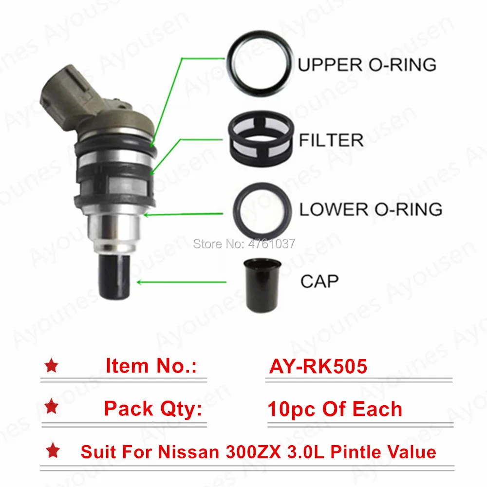 10 комплектов для Nissan 300ZX 16600-85E06/FJ142 16600-66U00 ремонтные наборы деталей топливной форсунки высшего качества Для AY-RK503