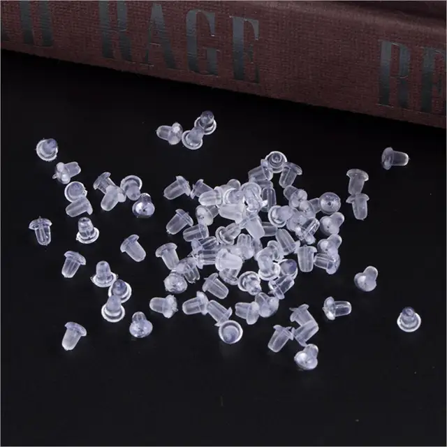 Best Offers 100 Pieces / Piece New Simple Cheap Jewelry Return DIY Earrings Jewelry Accessories Ear Connection Bullet Plastic Lock Back