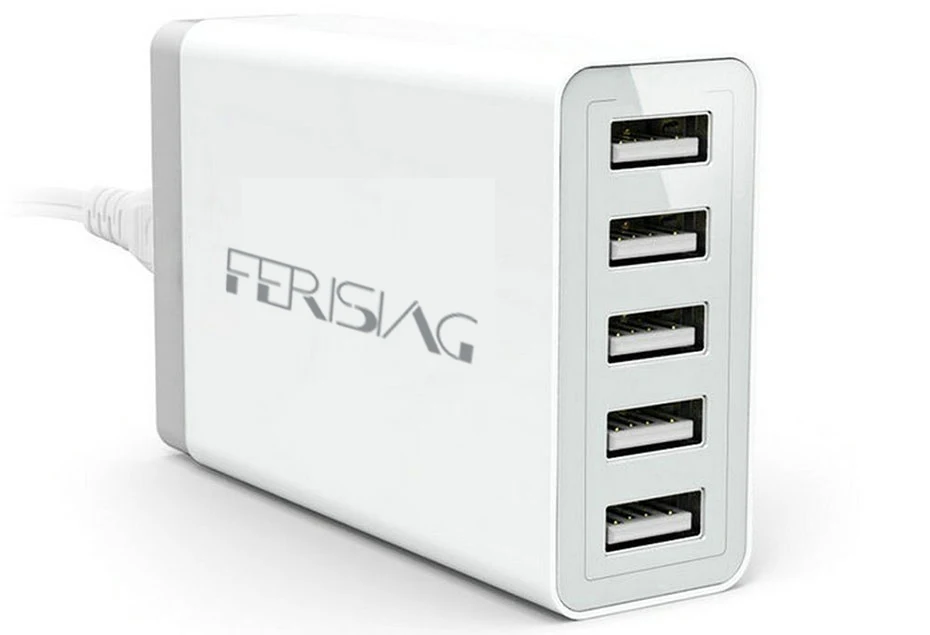 FERISING 5 портов настенный USB Адаптер зарядного устройства для США E.U. Разъем 5 V 8A* 5 для iPhone samsung Sony LG и т. д