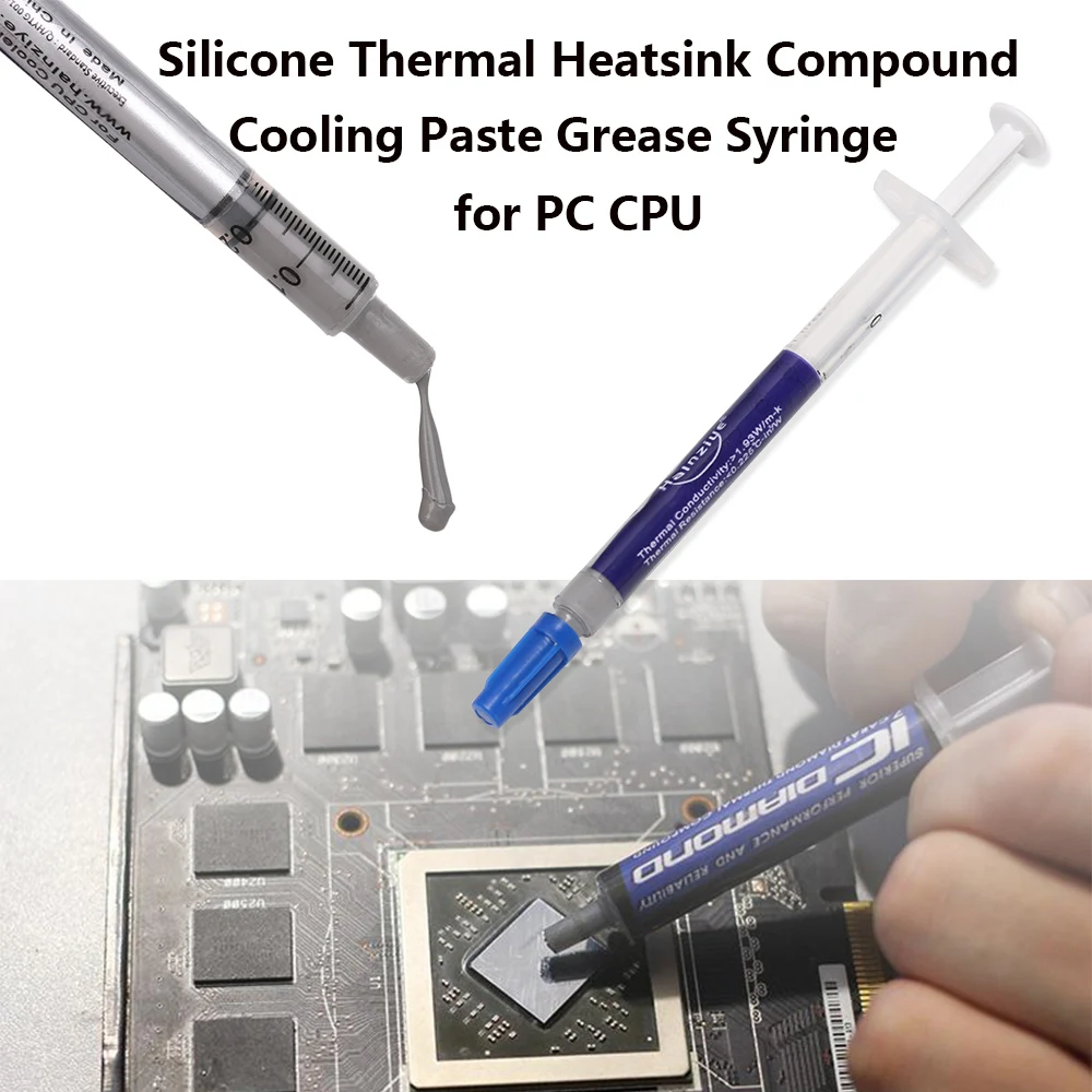 1 шт. силиконовая термопаста охлаждающая пастообразная Смазка Шприц для ПК ЦП компьютерный шприц термос