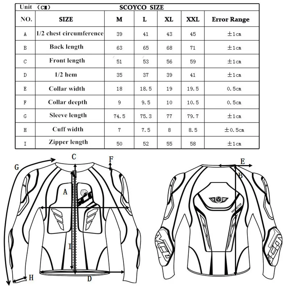 SCOYCO Motorcycle Jacket Protective Gear Moto