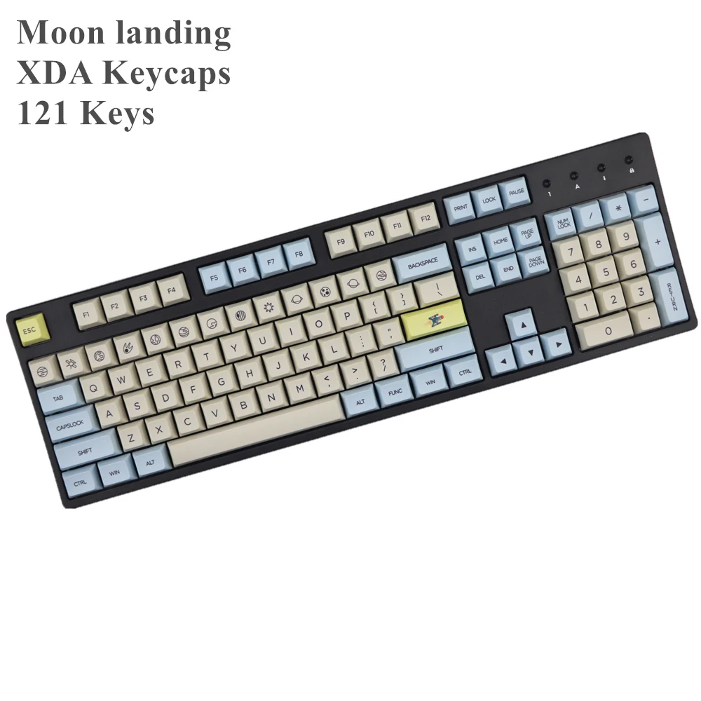 Moon посадочный профиль XDA keycap 121 клавиш краситель сублимированный для MX переключатели механическая клавиатура колпачки