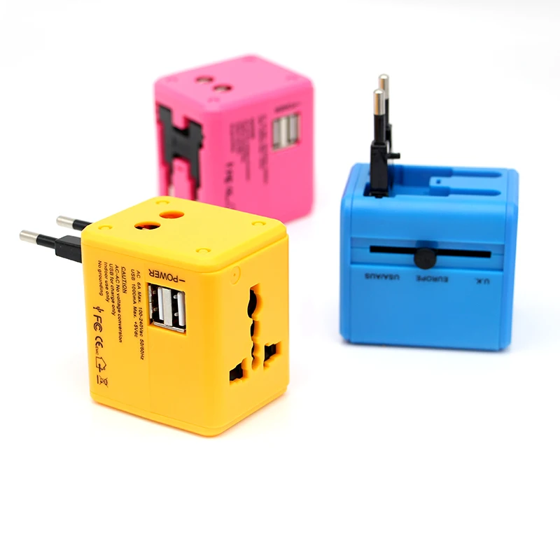 Pretty Electronic Universal Travel Adapter  Electric Plugs Sockets Converter USAUUKEUCN Dual USB Charging Electrical Power  (10)