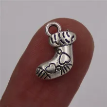 

20pcs Silver Color MIni children socks charm earrings bracelet alloy pendants DIY handmade jewelry charm findings A427