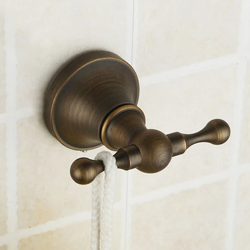 X16004-Роскошные Настенные латунные аксессуары для ванной комнаты бронзового цвета, включая туалетную щетку, полотенца, крючки для халатов, держатель для стакана - Цвет: Robe Hook