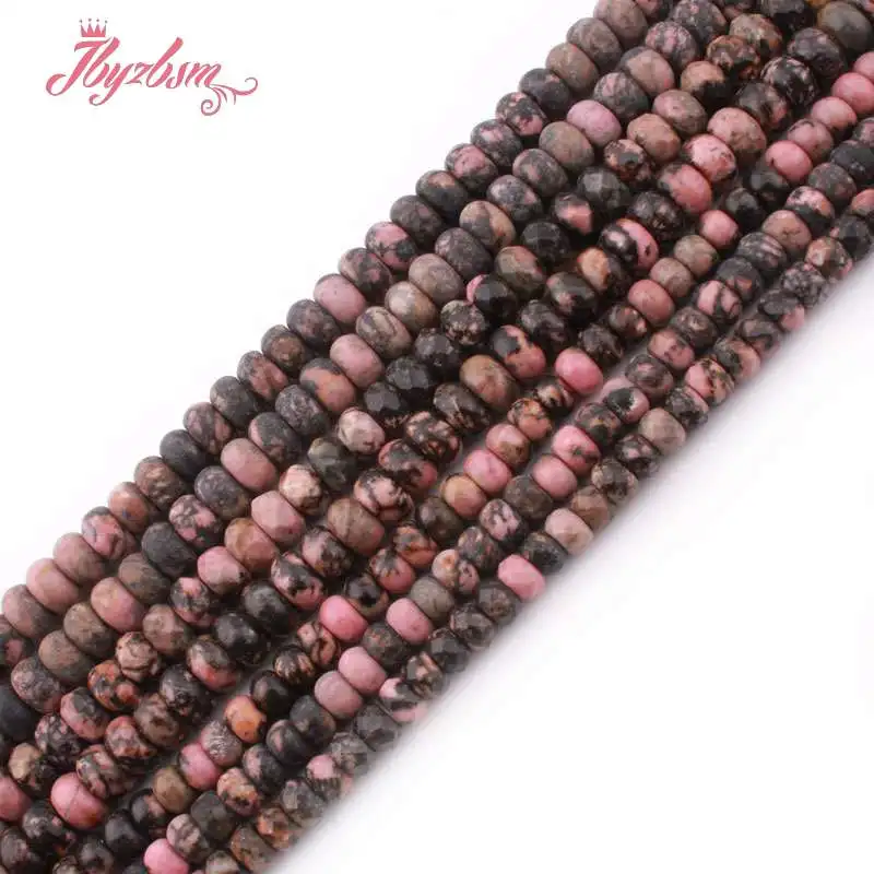 

3x6,4x8mm Rondelle Multicolor Rhodonite Beads Natural Stone Beads For DIY Necklace Jewelry Making Loose Strand 15" Free Shipping