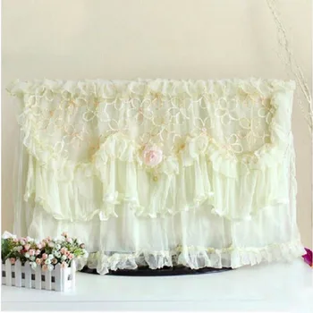 

27-60 inch TVs dustproof cover Lace decorative hood Indoor curtain decor for flat screen HD LED LCD PLASMA standing/wall mounted