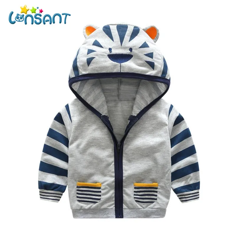

LONSANT Coat Baby Jacket Casual Cartoon Hooded Tops Children Clothes Outerwear Roupa Infantil Menina Unisex Coat Dropshipping