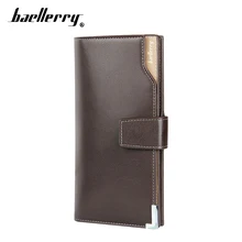 Famous Fashion Brand High Quality Men Wallets Genuine Leather Hasp Long Card Holder Coin Purse Casual Multi Pockets Cash Purses