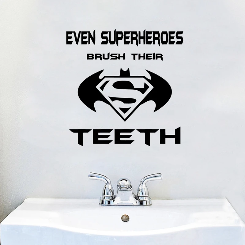 Виниловая наклейка на стену даже Superheros с зубами|Наклейки стену| |