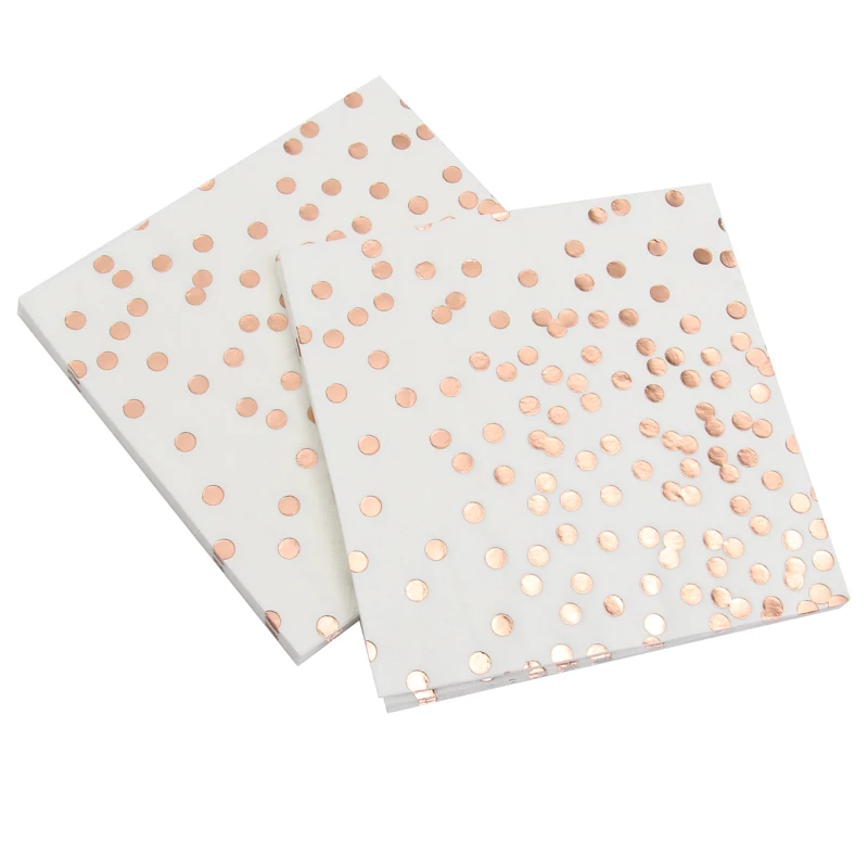 

1 pack/set Rose Gold Dot Paper Napkin Party 100% Virgin Wood Paper Napkin For Wedding Baby Birthday Home Decoration Supplies