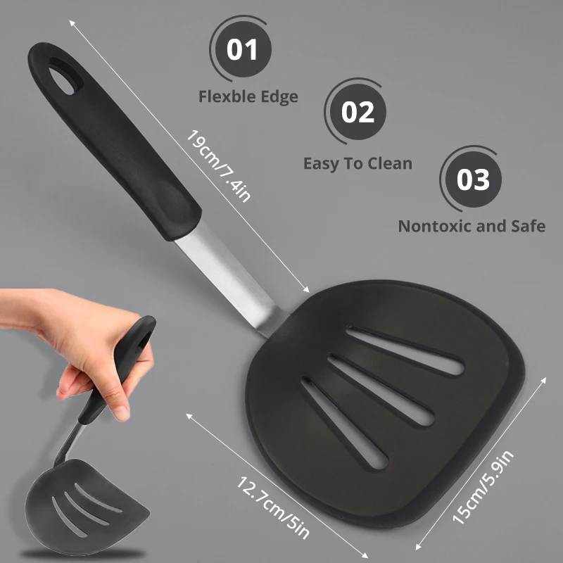 Силиконовая лопатка для переворачивания кухонной посуды