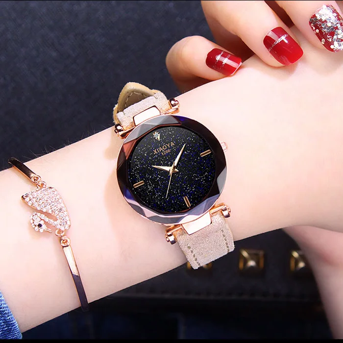 

New Ladies Dress Watches for Girls Montre Femme 2018 Luxury Brand Quartz Wristwatches Drop Shipping Women Watch Starry Sky Watch
