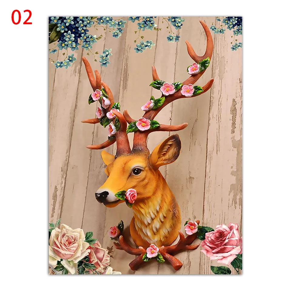 Fashion-Nordic-A4-Art-Prints-Deer-Head-Flowers-Poster-Hippie-Wall-Pictures-Elk-Animals-Roses-Canvas (2)