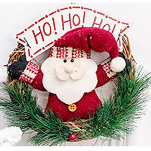 Рождественский венок, Декор, рождественские вечерние настенные гирлянды для дома, двери, цветочные украшения, 23 см - Цвет: Santa Claus 3