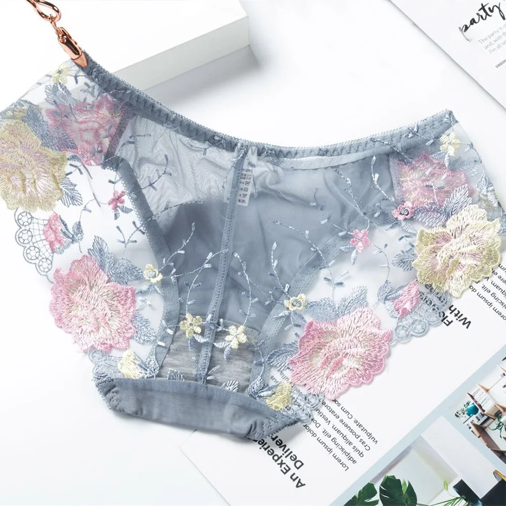 

Briefs Lingerie Briefs Seamless Fabala Underwear Low-waist Attractive Charming Flower Pattern For Women