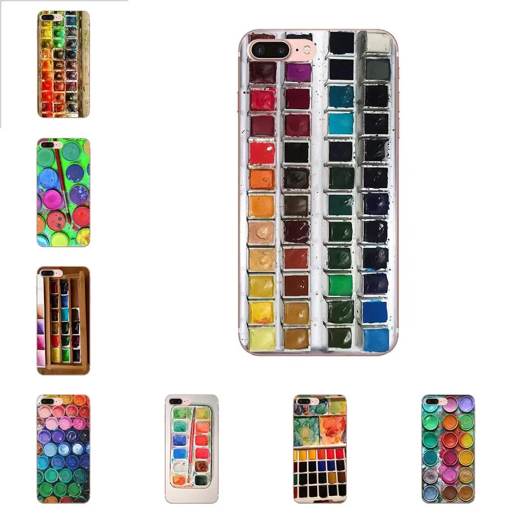 

For Xiaomi Redmi Note 2 3 3S 4 4A 4X 5 5A 6 6A Pro Plus Custom Pattern Transparent Soft Shell Watercolor Paint Set Palette