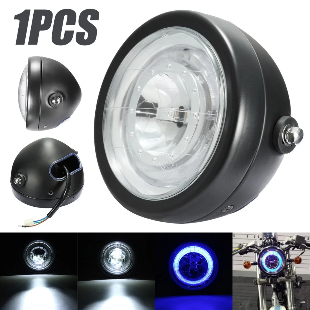 

New Arrival 1pc 6.5" Universal Motorcycle Angel Eye Halo Ring LED Headlight Running Light for Bobber/Cafe Racer