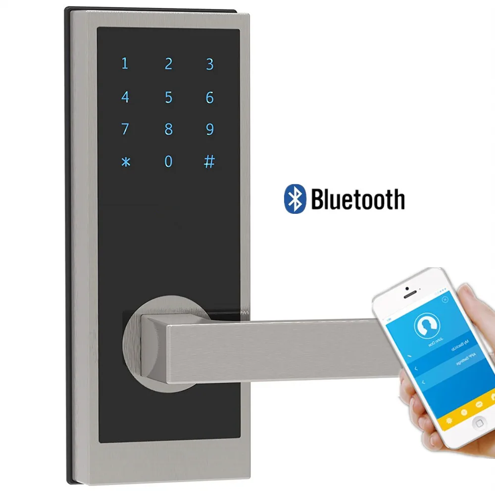 

Bluetooth Smart Digital Door Lock with in-App Monitoring Unlimited e-Keys Weather Sealed, Keyless, Mini RFID Keycards