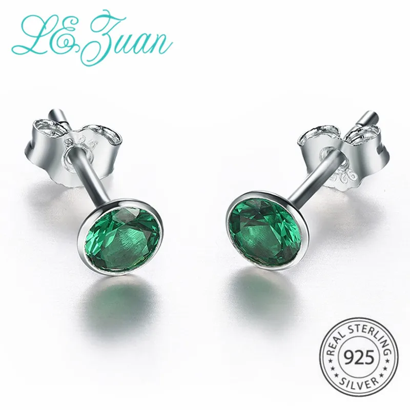 Женские серьги гвоздики из серебра 925 пробы с изумрудом карата|stud earrings|earrings forearrings