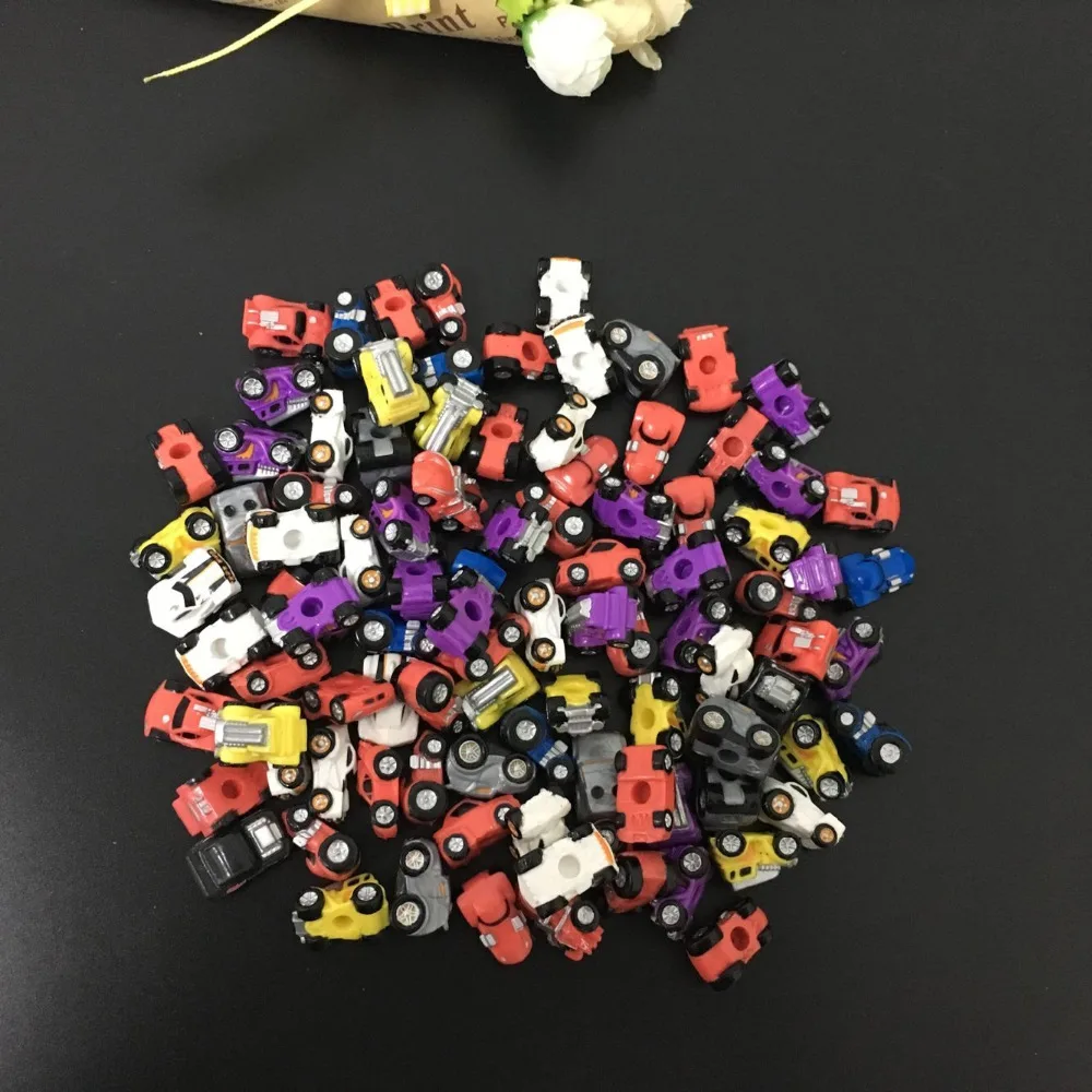 

200pcs/lot pvc mini cartoon car model whole for promotion item (can't move)
