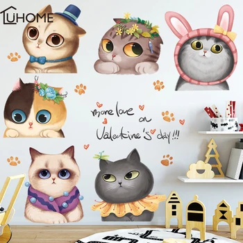 

.6pcs Vivid Cats Set 3D Wall Sticker Bedroom Living Room Kitchen Decoration Animal Vinyl Decals Art Sticker Kids Room Poster
