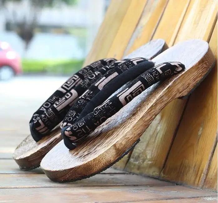 WHOHOLL Geta Anime Anime Cosplay Costumes Japanese Geta Sandals Summer Sandals Men Flat Wooden Shoes Clogs Slippers Flip-flops