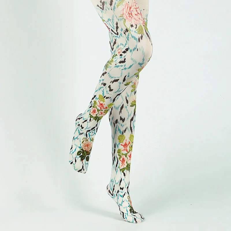 

Snake Flower Print Pantyhose Wild Pantyhose Wholesales