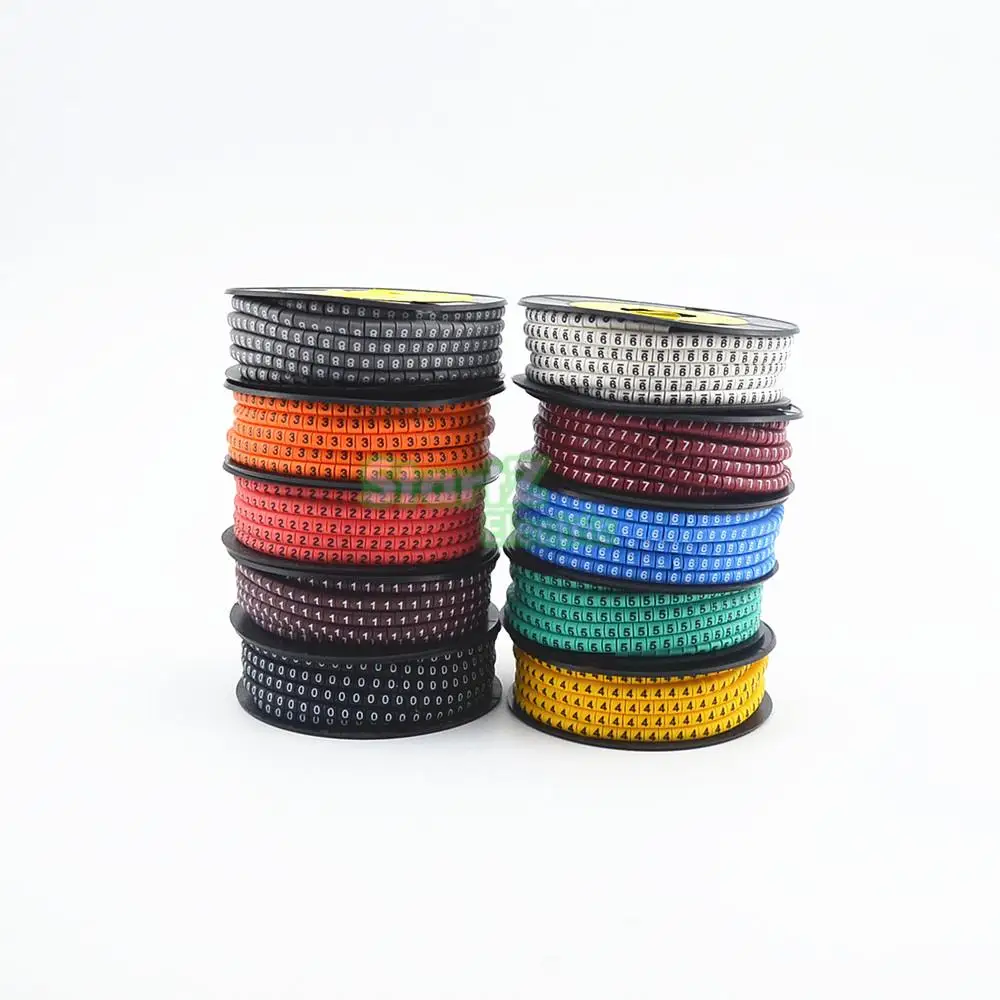 

10rolls/lot 0 to 9 number Cable Wire Marker EC-0 1.5mm2 EC-1 2.5mm2