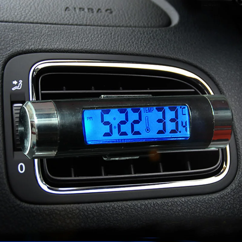 

Car Digital Clock LCD Thermometer Air Vent Outlet For Mitsubishi Asx Lancer 10 Outlander Pajero Sport 9 Carisma Galant Grandis