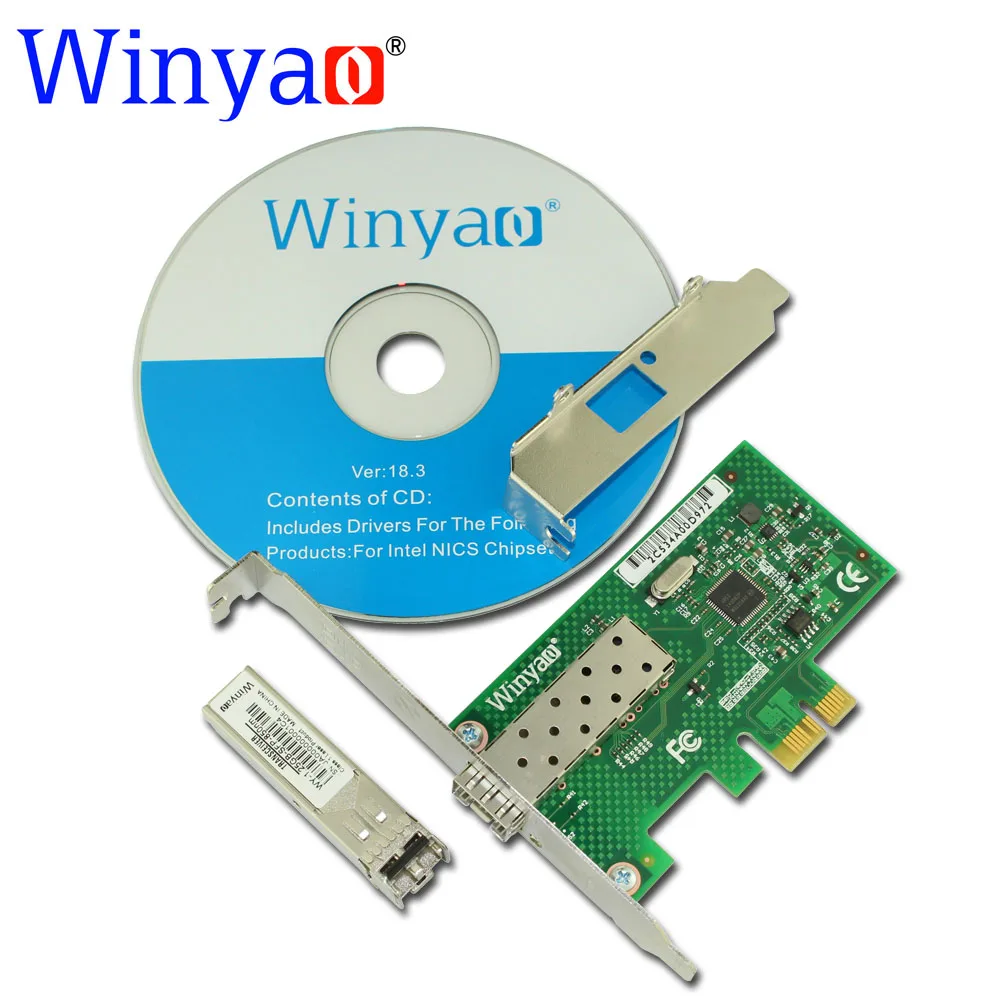 

Winyao WYI210F PCI-Express X1 1000Mbps SFP LC (850nm)Gigabit Ethernet Lan Fiber Server network card For I210 Nic
