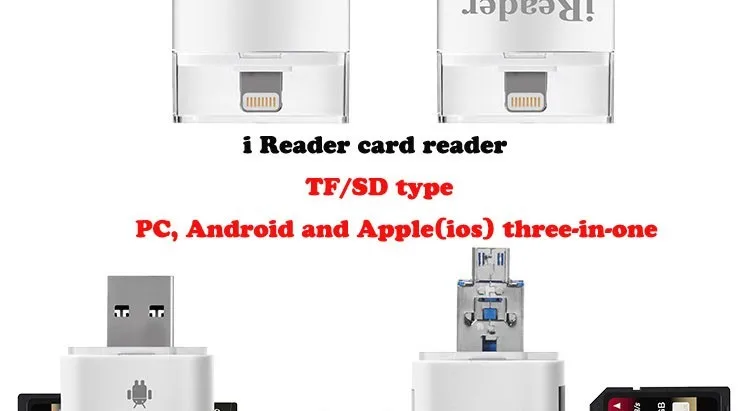 3в1 iFlash накопитель USB Micro SD SDHC TF OTG Кардридер писатель для iPhone Android