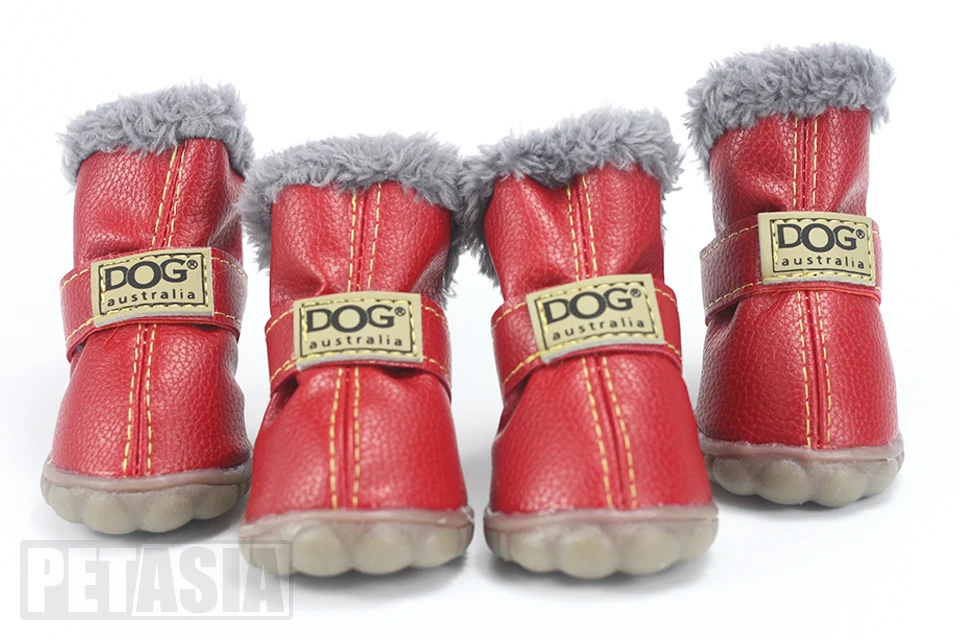 PETASIA Pet Dog Shoes Winter 4pcs set Small Medium Dogs Boots Cotton Waterproof Anti Slip XS XL Shoes for Pet Product ChiHuaHua select_960px colors red 2