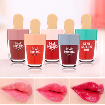 

Brand Makeup 5 Colors Batom Super Ice Cream Lip Gloss Matte Waterproof Long Lasting Makeup Liquid Lipstick Sweet Red Lip Tint