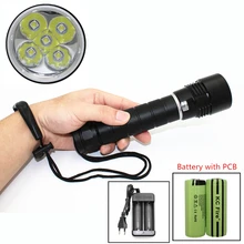 spearfishing light Diving flashlight 5x CREE XM-L2 LED 4200 Lumen Underwater waterproof lanterna + PCB 26650 battery + Charger