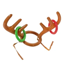 Надувная шляпа с оленьими рогами для рождественской вечеринки, семейная детская офисная Рождественская забавная игра