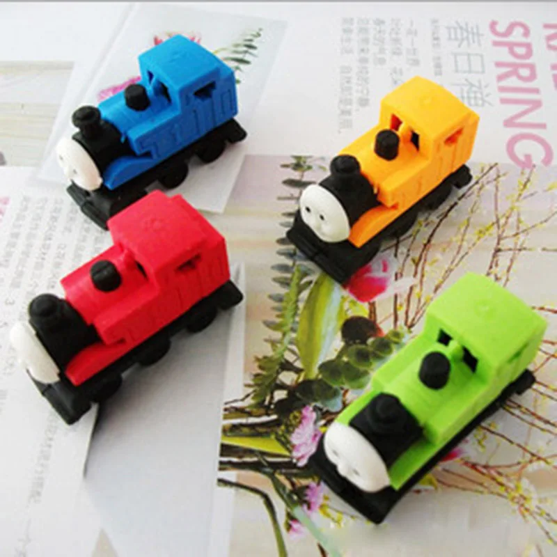 1 PC cute Kawaii Cartoon Thomas Small Train Rubber Eraser for Kids