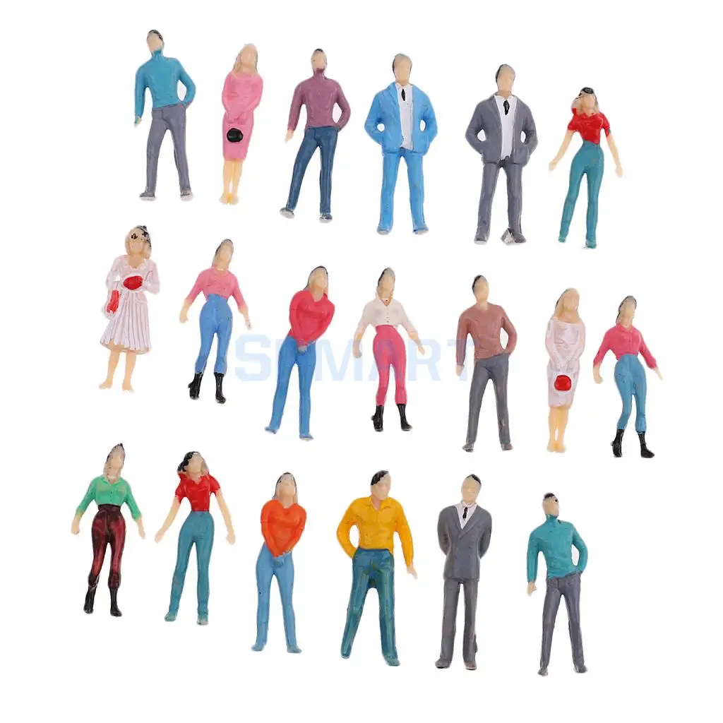 1 Pack People Figure Model Layout HO Scale Painted for Train Street Landscape Prop