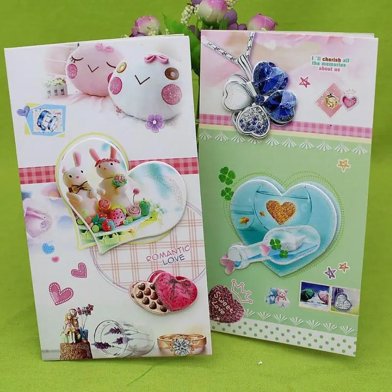 greeting card print set Christmas 8pcs/set 3D Birthday Greeting Printing Card