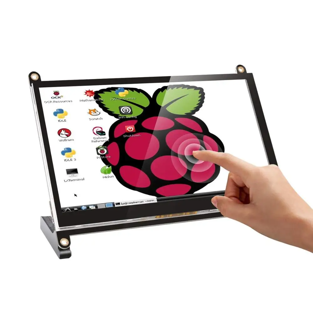 

7-inch Touch Screen Monitor Display Module Monitor Resolution 1024×600 Built-in Speaker with Prop Stand Touch Pen for Raspberry