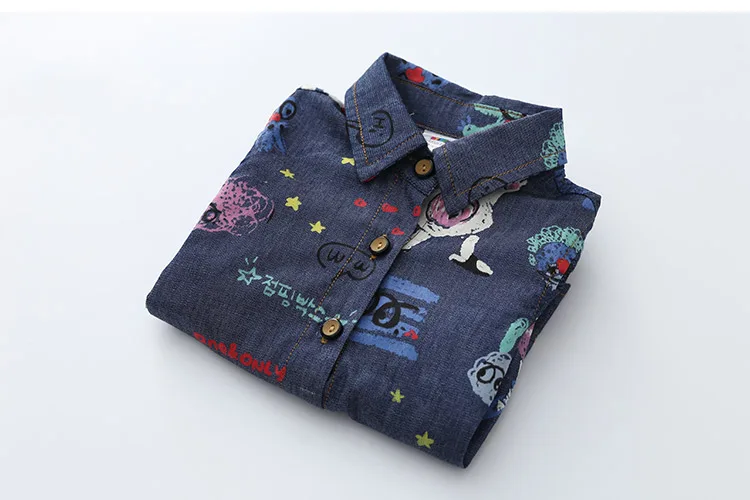 Girl Clothes 2018 Spring Autumn Hot Sale Children Clothing Turn-Down Collar Long Sleeve Animal Print Demi Shirts For Girls (5)