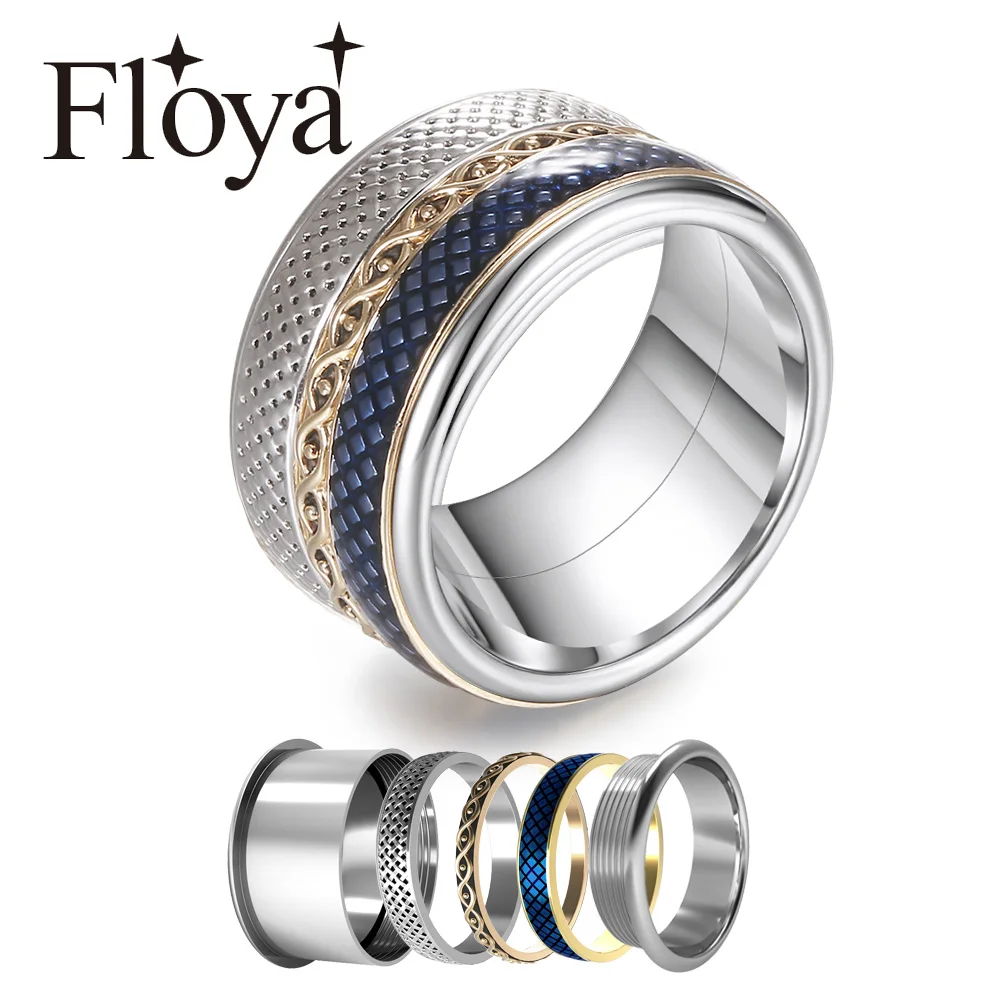 Floya штабелируемые кольца Женские многослойные кольцо из нержавеющей стали