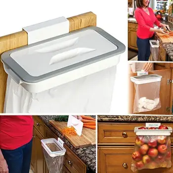 

Square Garbage Bag Holder Trash Bag Holder Kitchen Garbage Bag Cupboard Door Back Hanging Drawer Storage Rack Cabinet Trash Rack