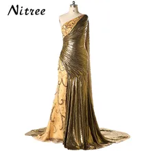 2017 Custom Made Islamic Long Evening Dress Crystals One Shoulder Cloak Party Gowns Arabic Dubai Kaftan