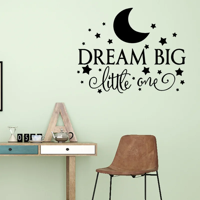 Dream Big Little One motto настенные наклейки для детей детские комнаты домашнее украшение