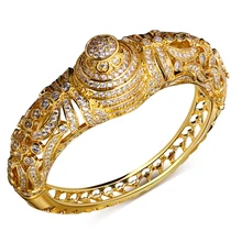 Marca Nueva Novia De La Boda Pulseras 18 K Real de Oro y Platino Plateado Cubic Zircon Mujeres Europa America Del Estilo de La Vendimia de Lujo brazaletes