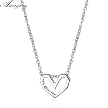 ANENJERY – collier ajouré en forme de cœur pour femmes, en argent Sterling 925, meilleur cadeau, à la mode, S-N281