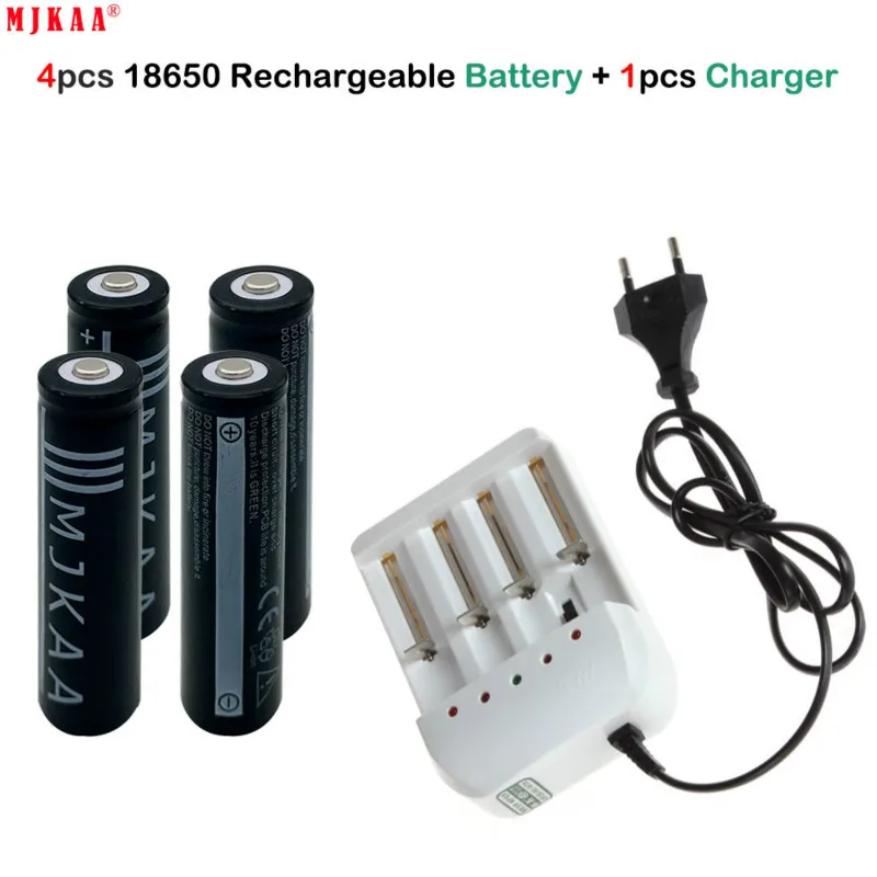 

4Pcs MJKAA 3.7 V 3100 MAh Lithium Ion 18650 Battery 3.7 V+1 Four-cell Charger Electronic Gadgets Electronic Gadgets
